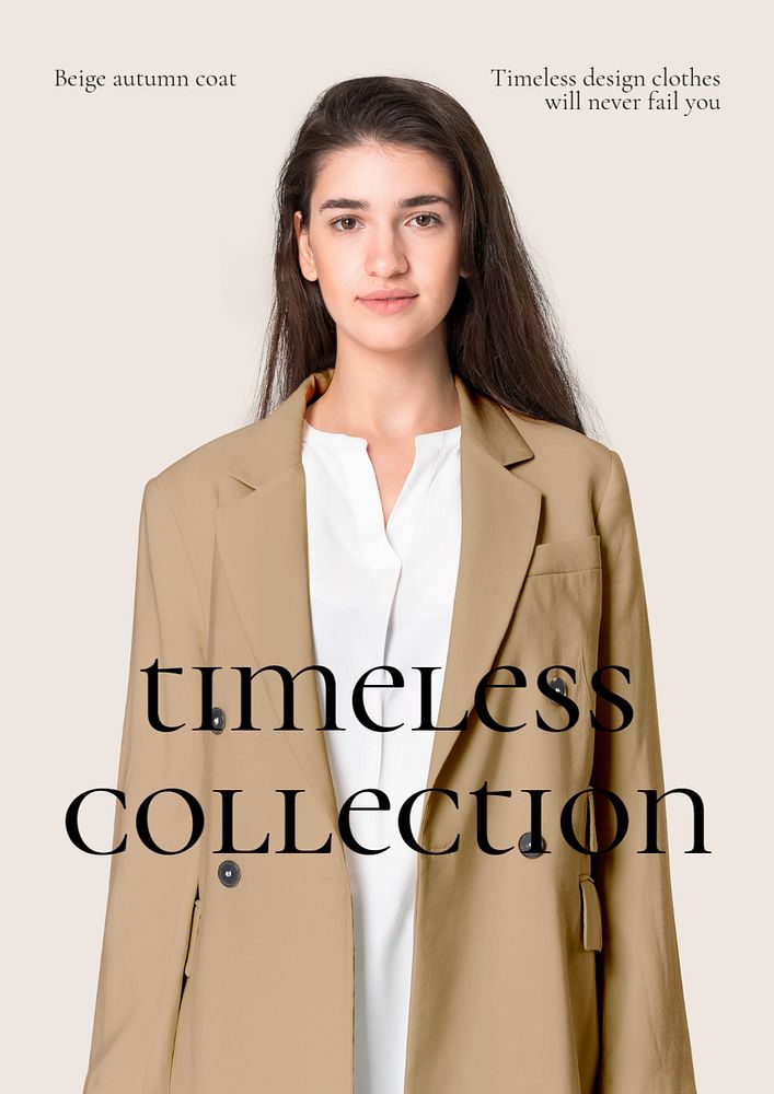 Autumn's fashion poster template, editable brown design
