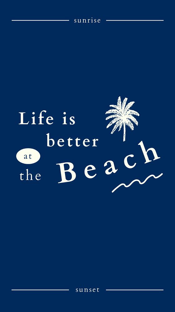 Beach quote Instagram story template, editable design