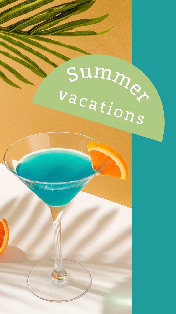 Summer drink Instagram story template, editable design
