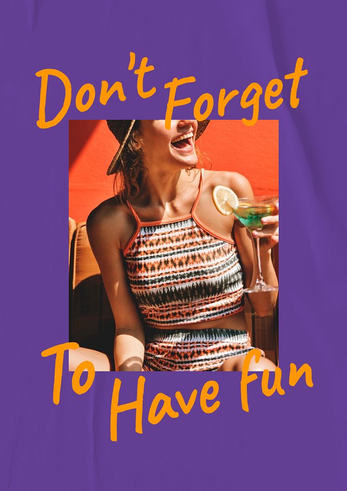 Summer quote poster template, editable text