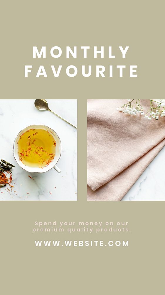 Monthly favourite Instagram story template, minimal design