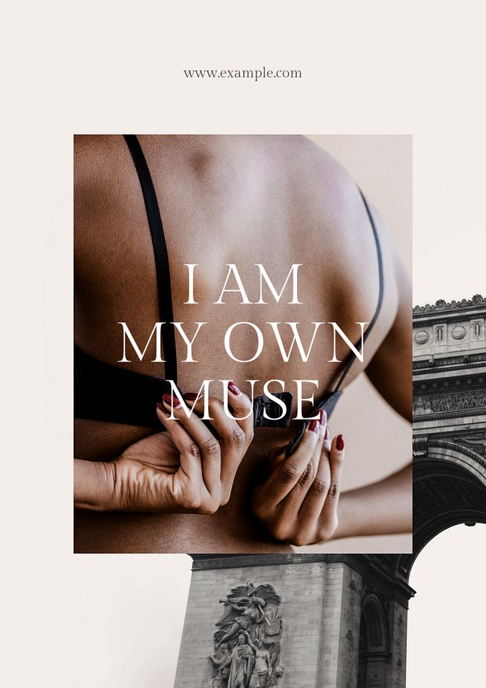 Minimal fashion poster template, editable text