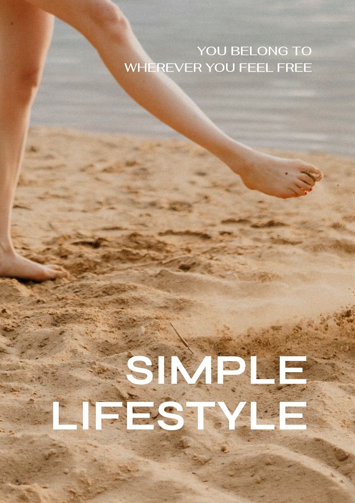 Simple lifestyle poster template, editable brown design