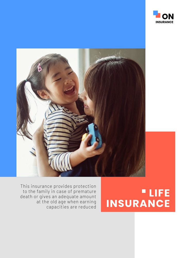 Life insurance poster template, editable design