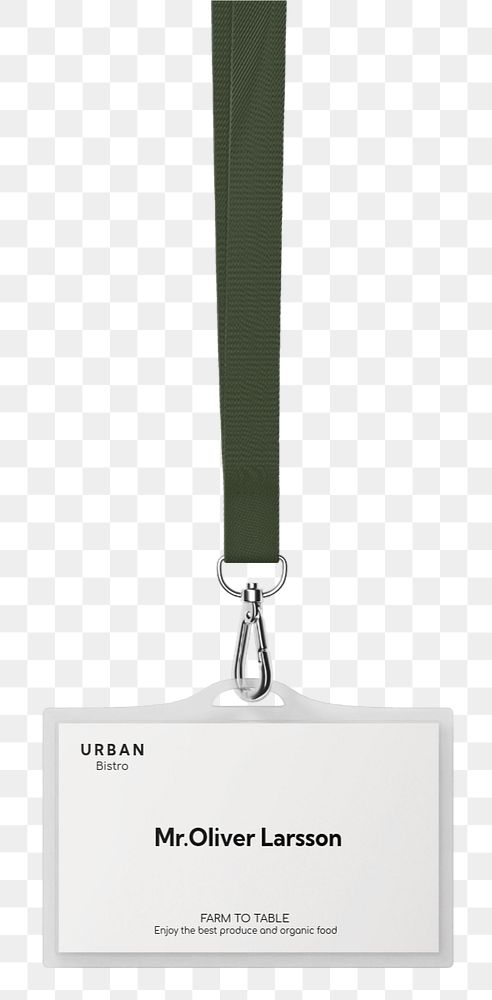 Lanyard card mockup, gray 3D design 