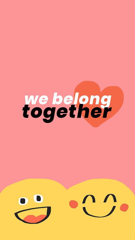 Love quote instagram story template, cute emoji doodle, editable text