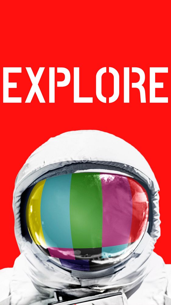 Astronaut aesthetic Instagram story template, red design