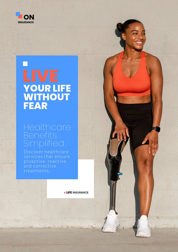 Life insurance poster template, editable design