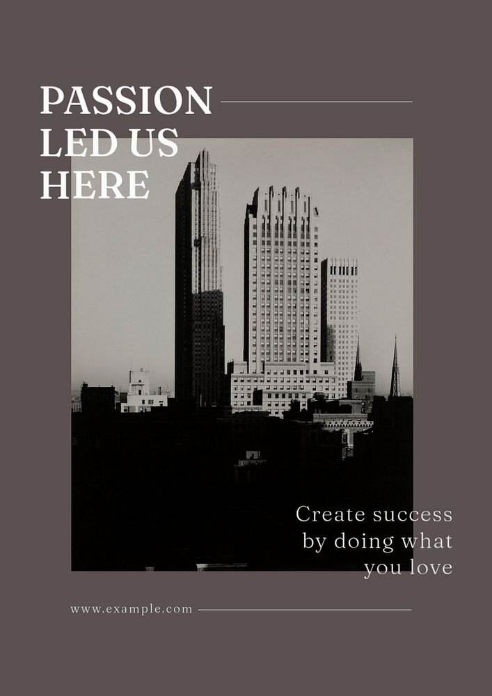 Architect studio poster template, editable text