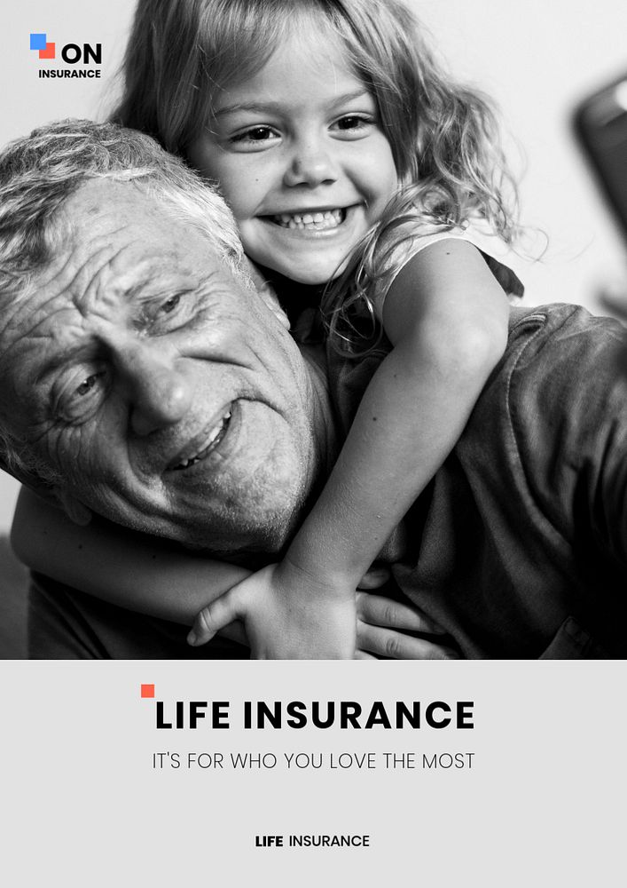 Life insurance poster template, editable design