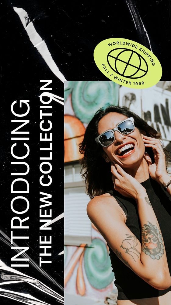 New collection Instagram story template, fashion business