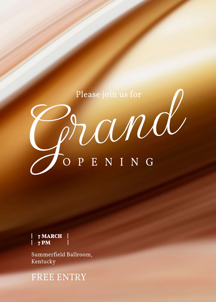 Grand opening invitation card template, editable text