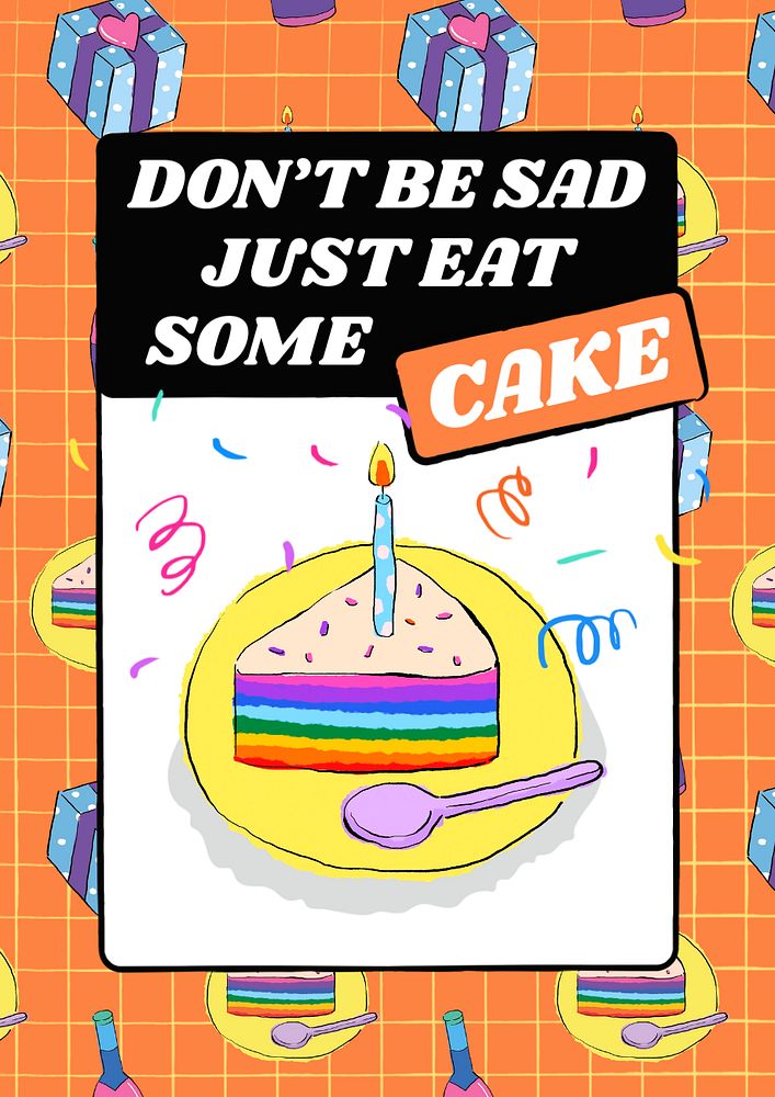 Colorful birthday card  poster template, editable design