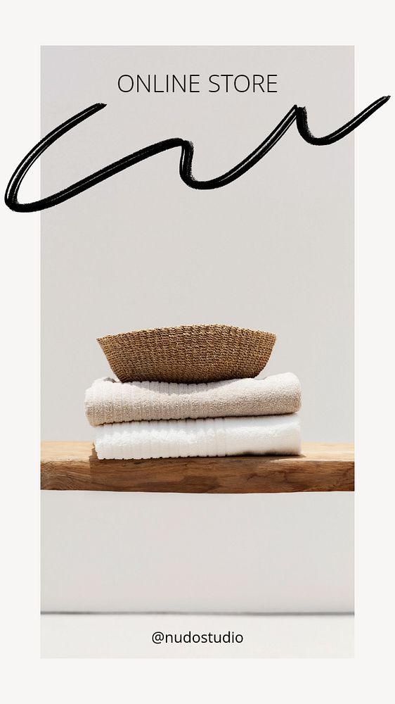 Folded laundry Instagram story template