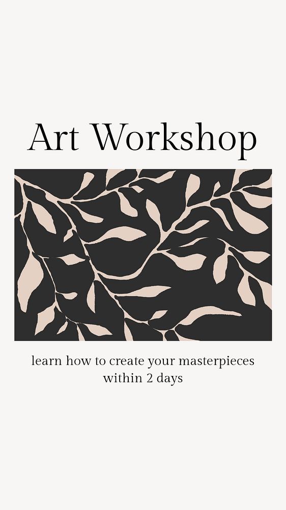 Art workshop Instagram story template