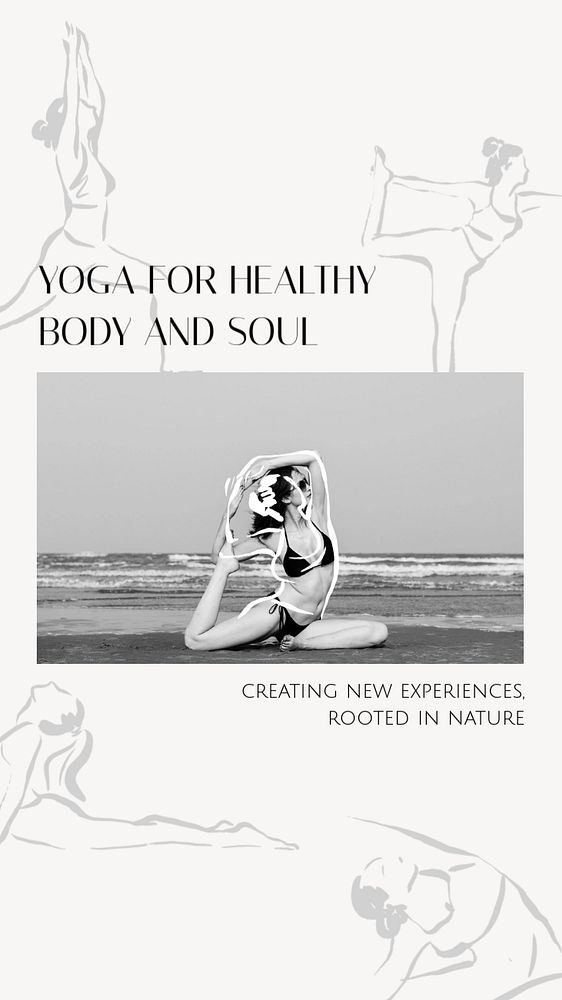 Yoga aesthetic Instagram story template