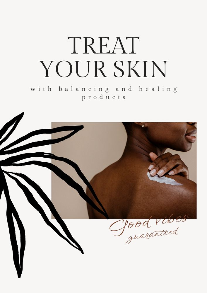 Beauty skin poster editable template