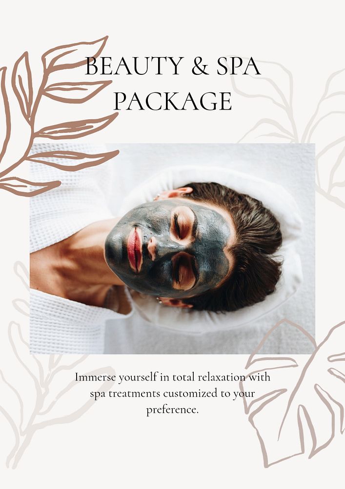 Beauty spa poster editable template