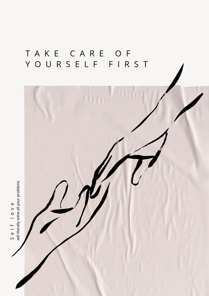 Self-care aesthetic poster editable template