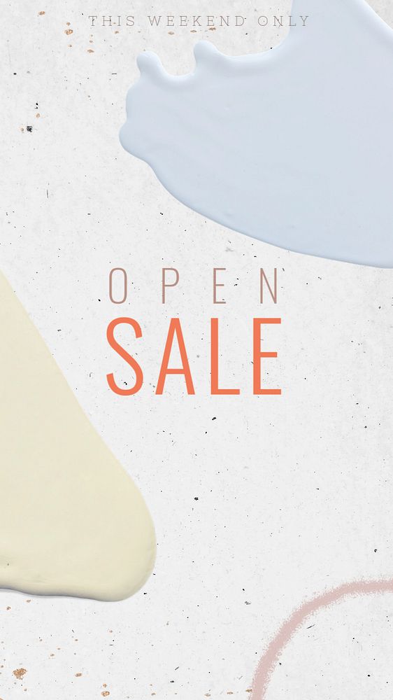 Open sale Instagram story template, memphis editable design
