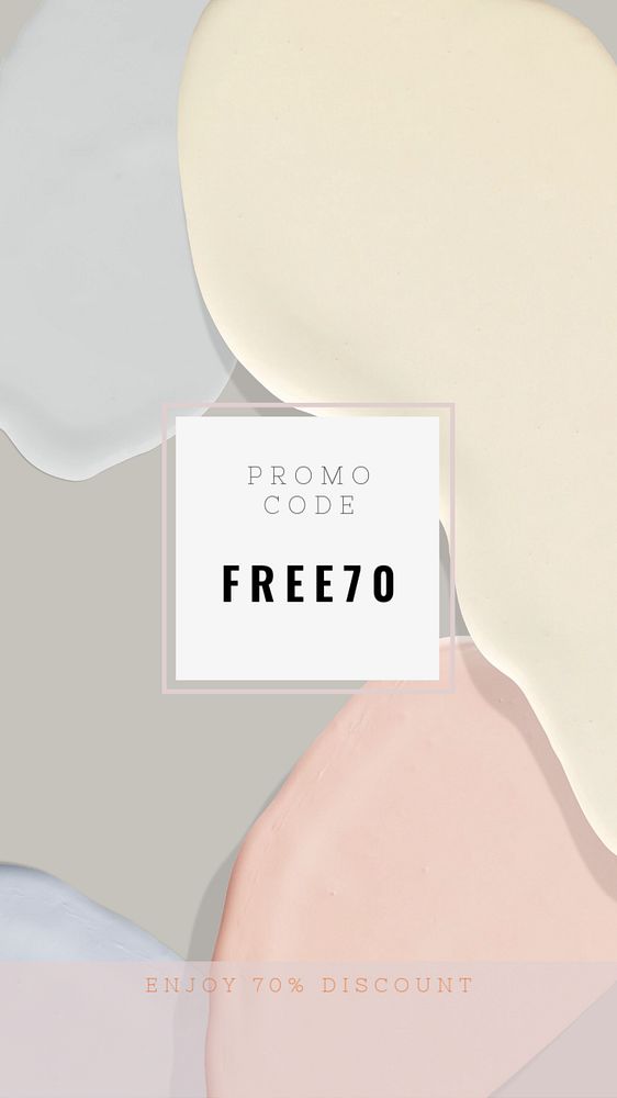 Promo code Instagram story template, feminine editable design