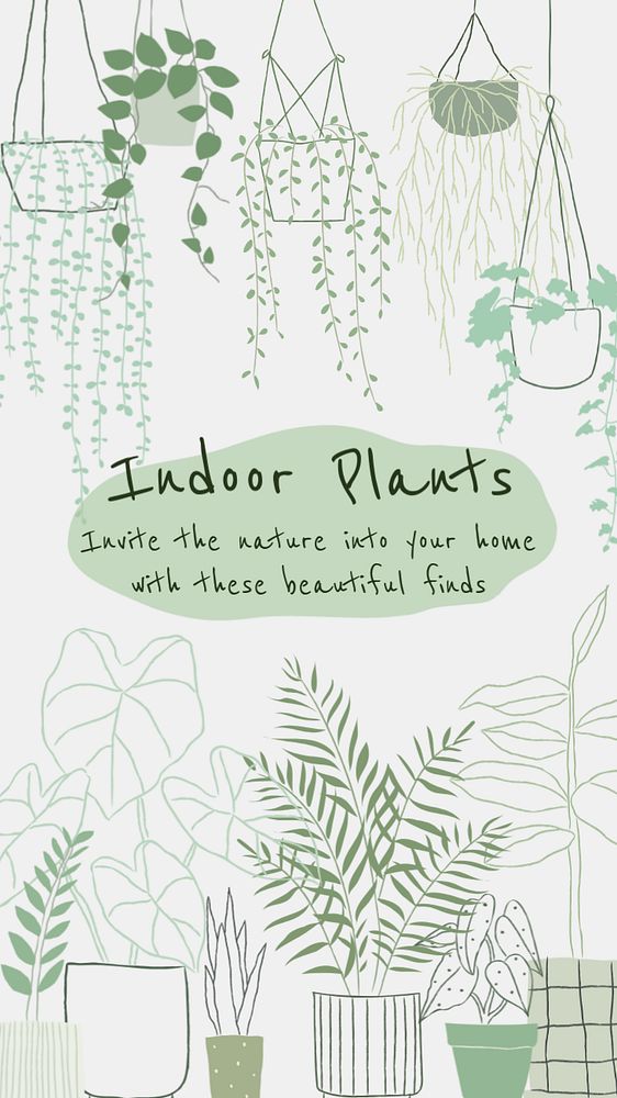 Indoor plants Facebook story template, editable design