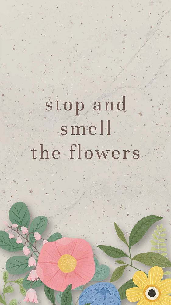 Aesthetic botanical Facebook story template, flower quote