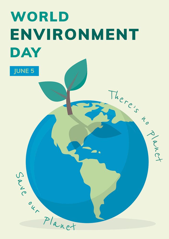 Environment poster template, editable design