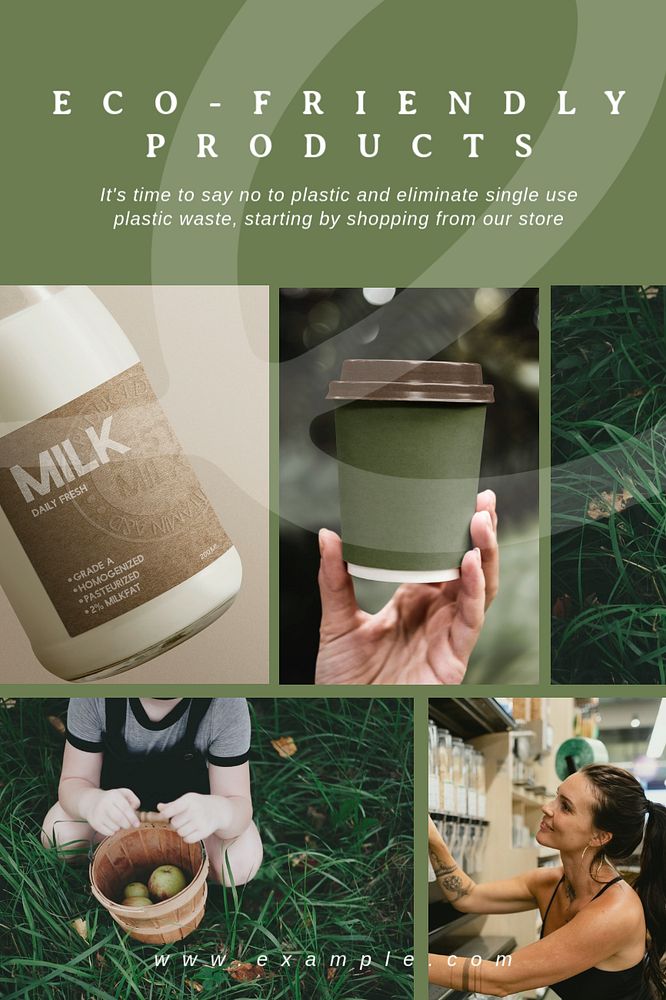 Sustainable packaging Pinterest pin template, editable design