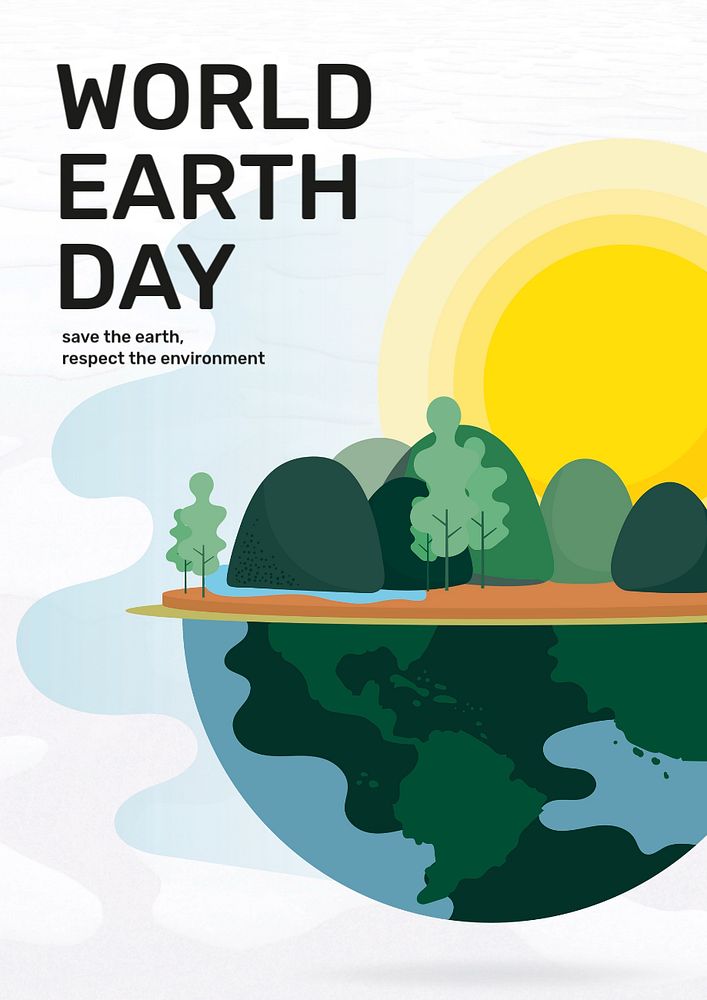 Environment poster template, editable design