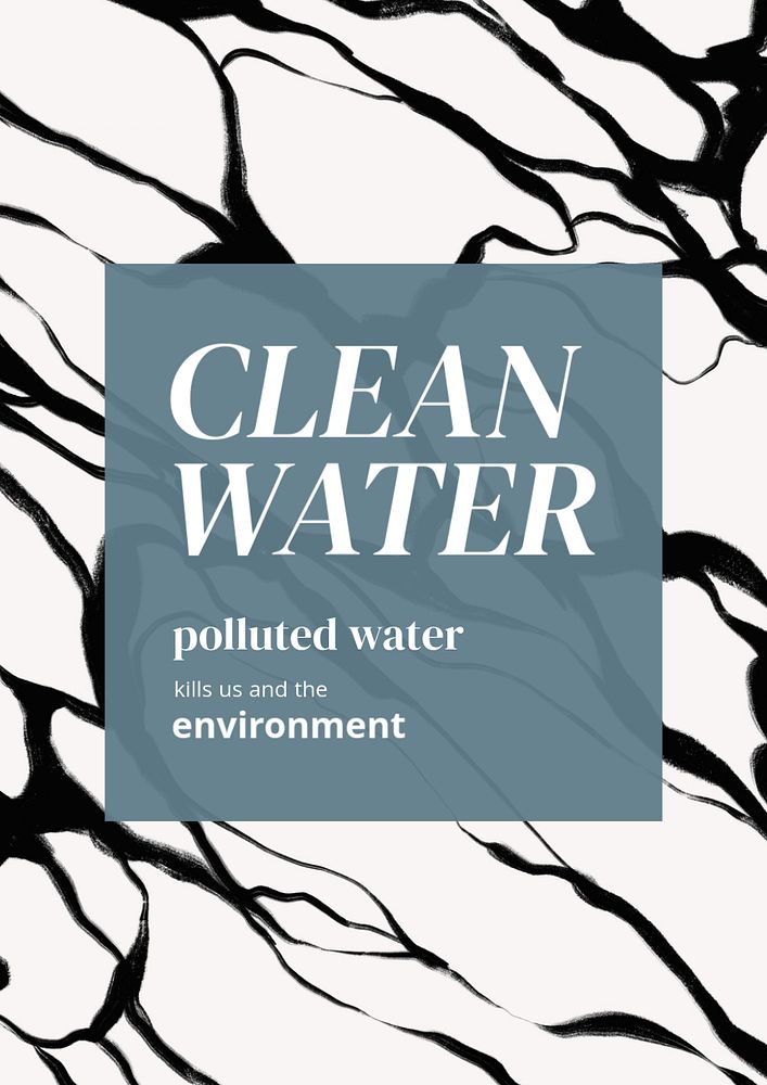 Water pollution poster template, editable design