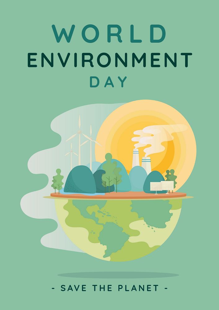 Environment poster template, editable design