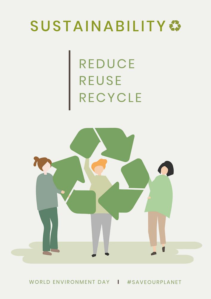 Sustainability poster template, editable design