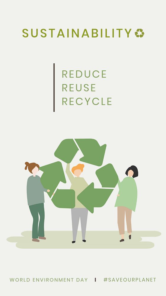 Sustainability Facebook story template, editable design