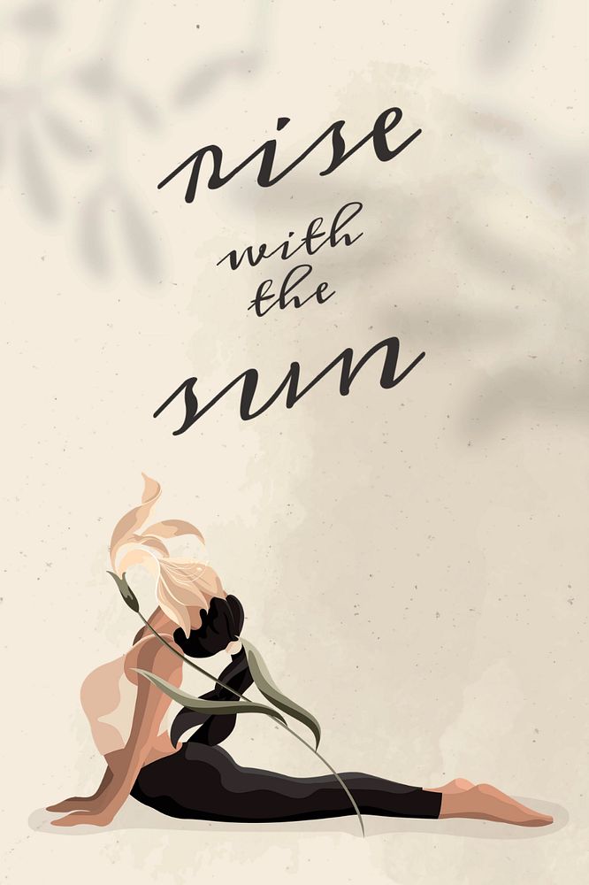 Yoga motivation banner template, beige memphis, editable text