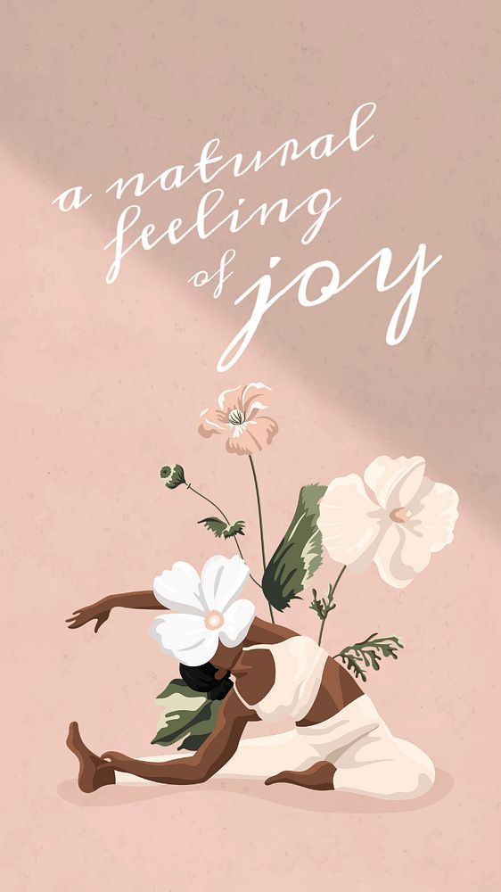 Yoga motivation instagram story template, pink memphis, editable text