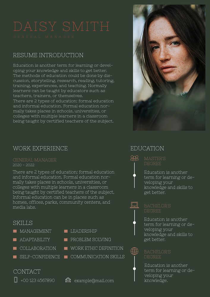 Creative fashion editable CV template resume builder