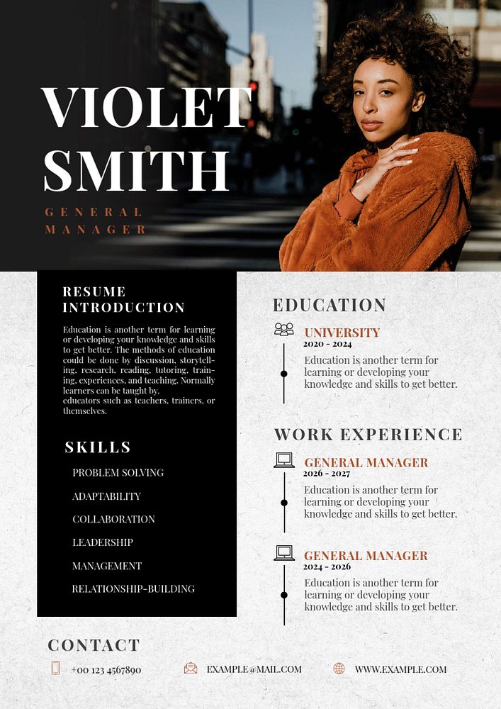 Creative fashion editable CV template resume builder