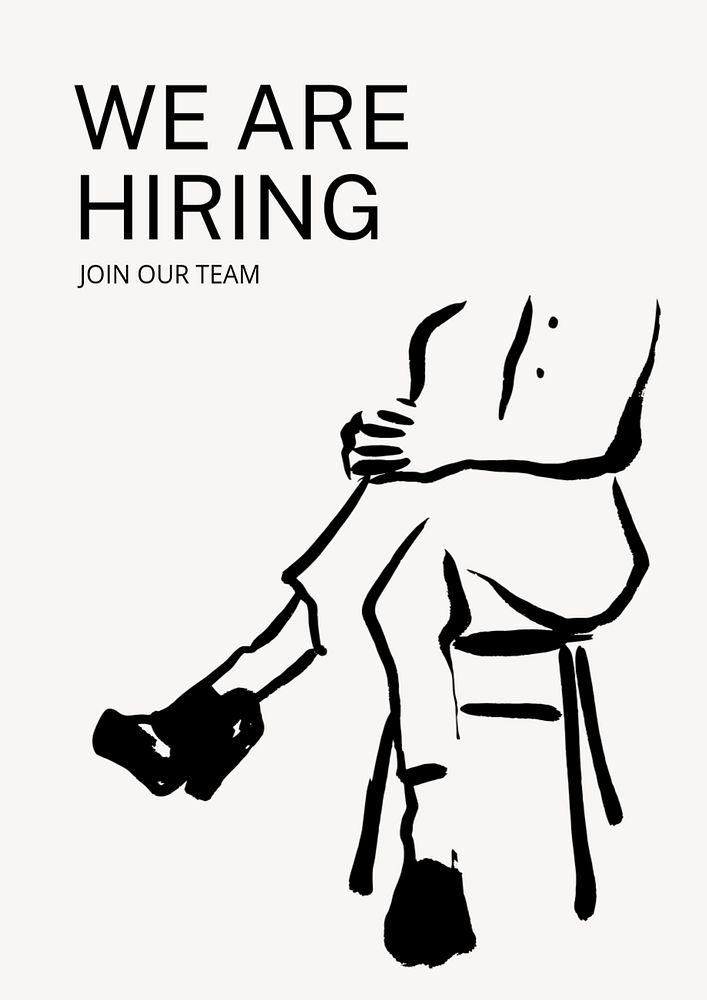 Hiring ad poster template, editable design