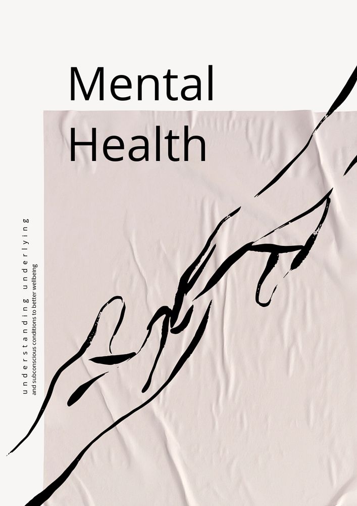 Mental health poster template, editable design