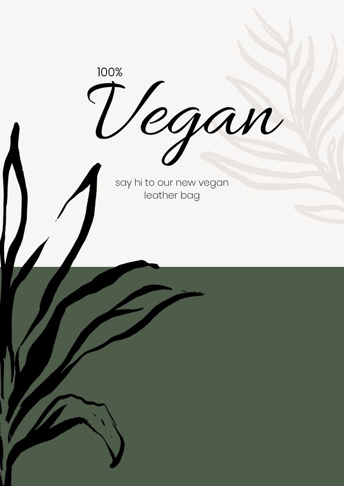 Vegan shop poster template, editable design