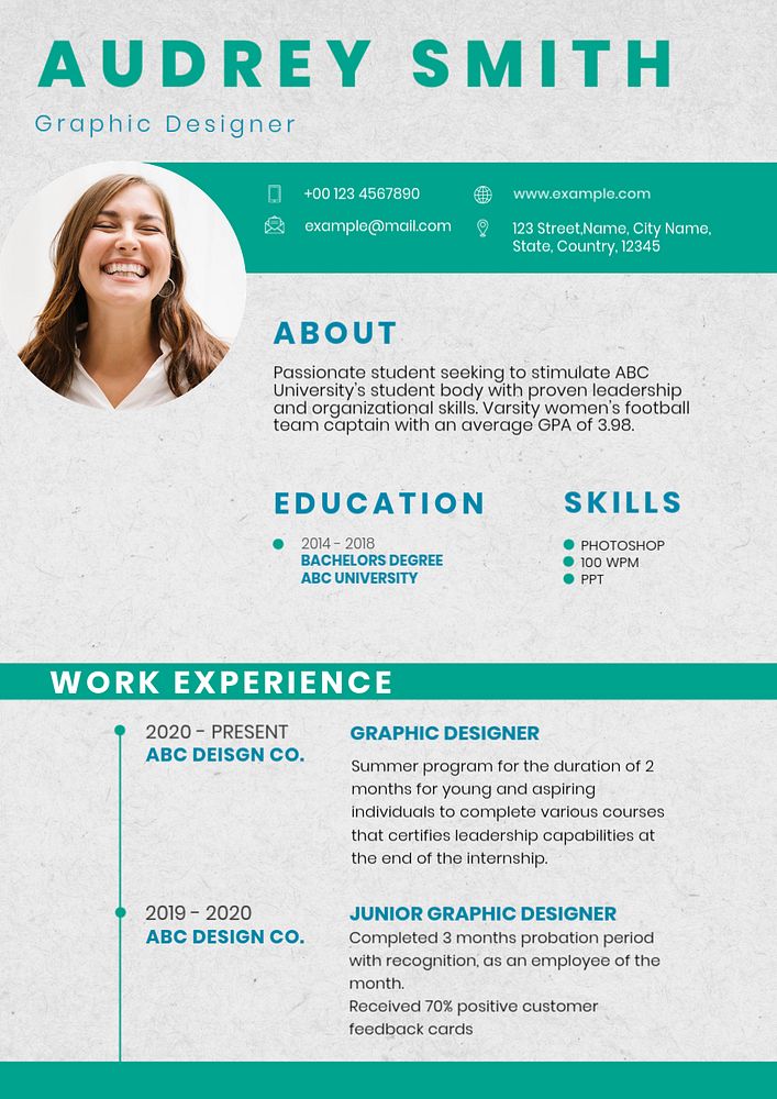 Creative resume editable template for job hunt