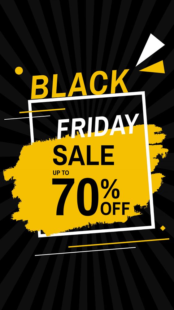 Black Friday instagram story template, yellow funky design, editable text