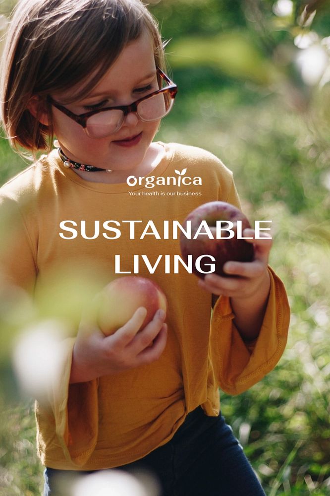 Sustainable lifestyle Pinterest pin template, editable design