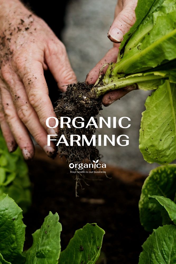 Organic farming Pinterest pin template, editable design