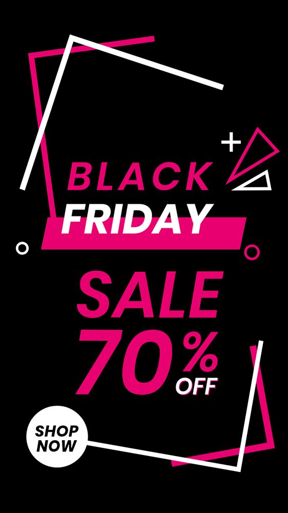 Black Friday instagram story template, pink funky design, editable text