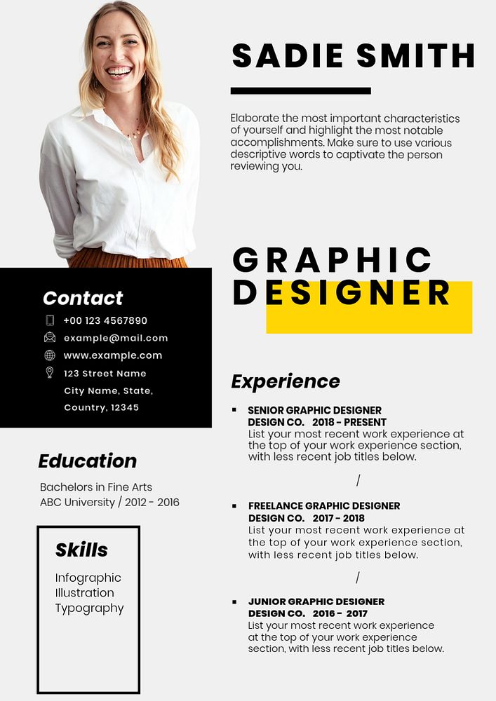 Professional CV editable template for professionals and executive level