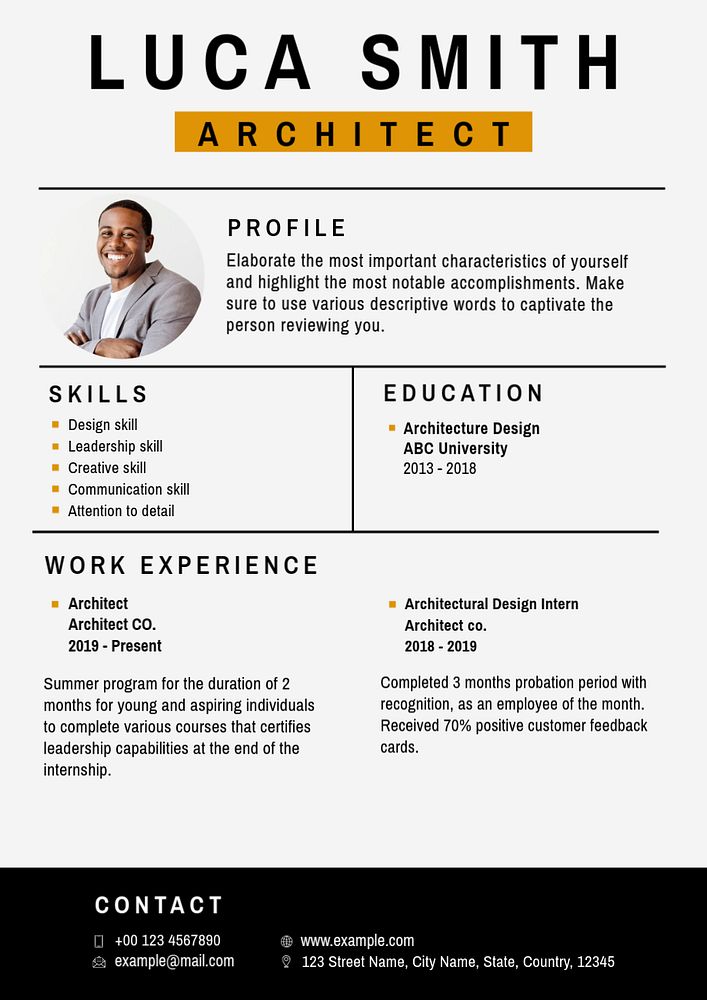 Professional CV editable template for professionals and executive level