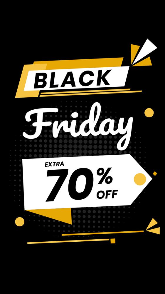 Black Friday instagram story template, yellow funky design, editable text