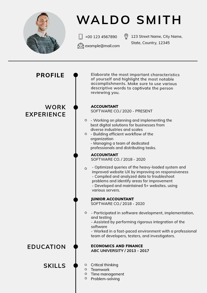 Minimal Resume editable template CV builder for professionals